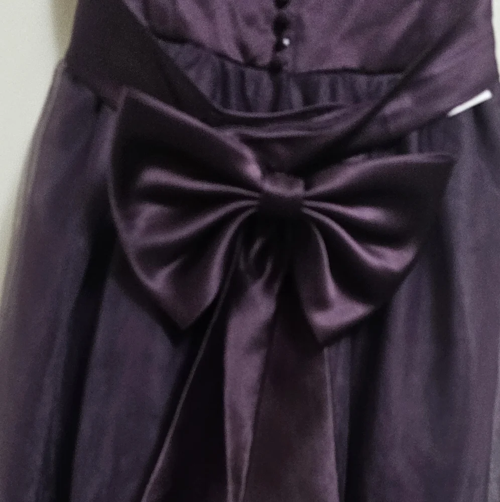 Davids Bridal New Plum Flowet Girl‎ Dress Style #S1038 - Picture 4 of 6